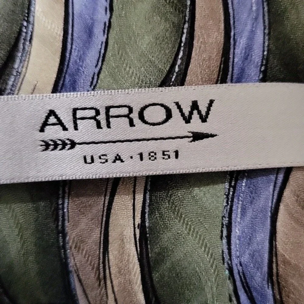 NWT Arrow men's Phoenician tide silk tie, green